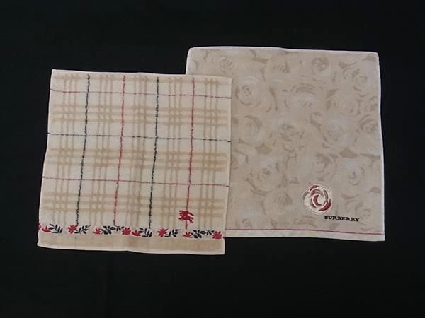 □極美品□ BURBERRY バーバリー ノバチェック ハンドタオル タオル