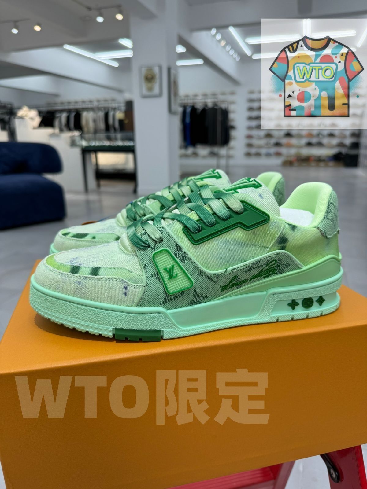 Louis Vuitton Trainer 配色 - グリーンの3色デニム｜ ｜