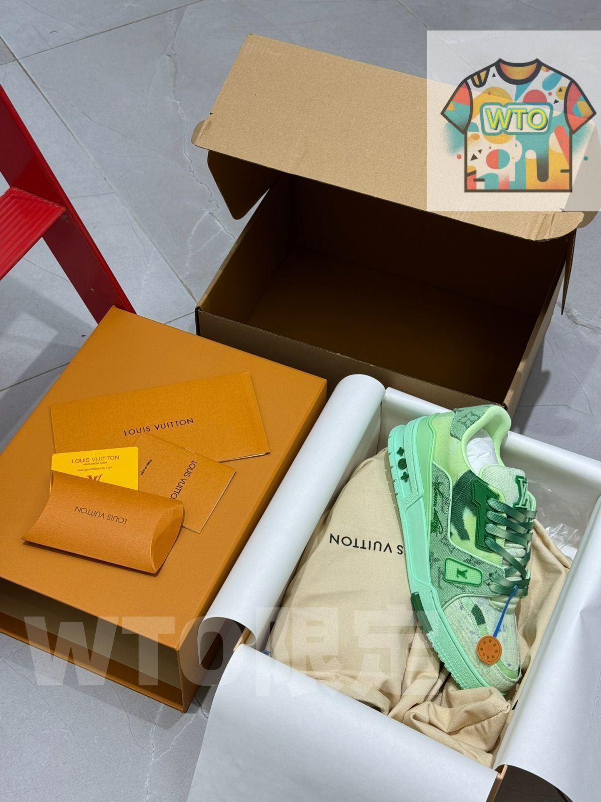 Louis Vuitton Trainer 配色 - グリーンの3色デニム｜ ｜