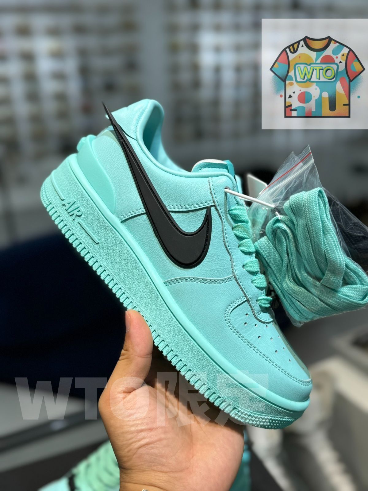  NIke Air Force 1 07 Low AMBUSH ジョイント ラージフック ティファニーグリーン スニーカー 靴