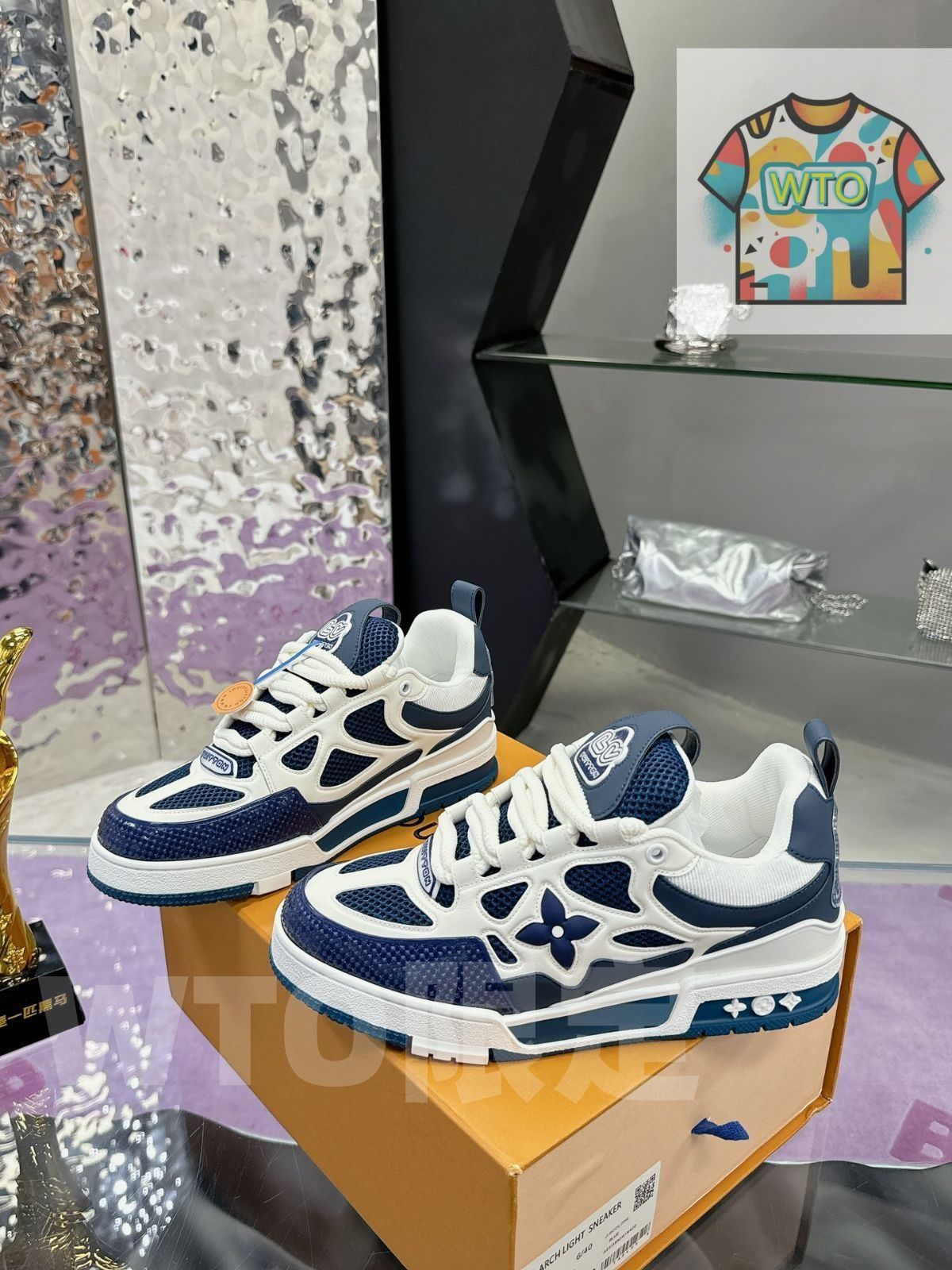 Louis Vuitton trainer カップルスタイルのロートップパンシューズ