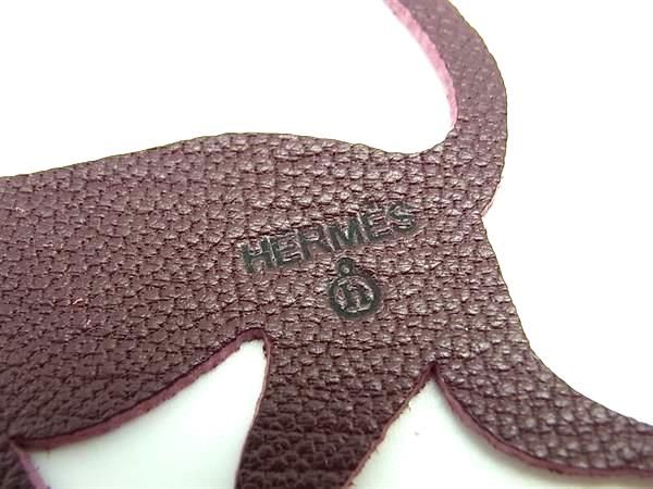 □美品□ HERMES エルメス プティアッシュ レザー さる サル 猿 バッグ