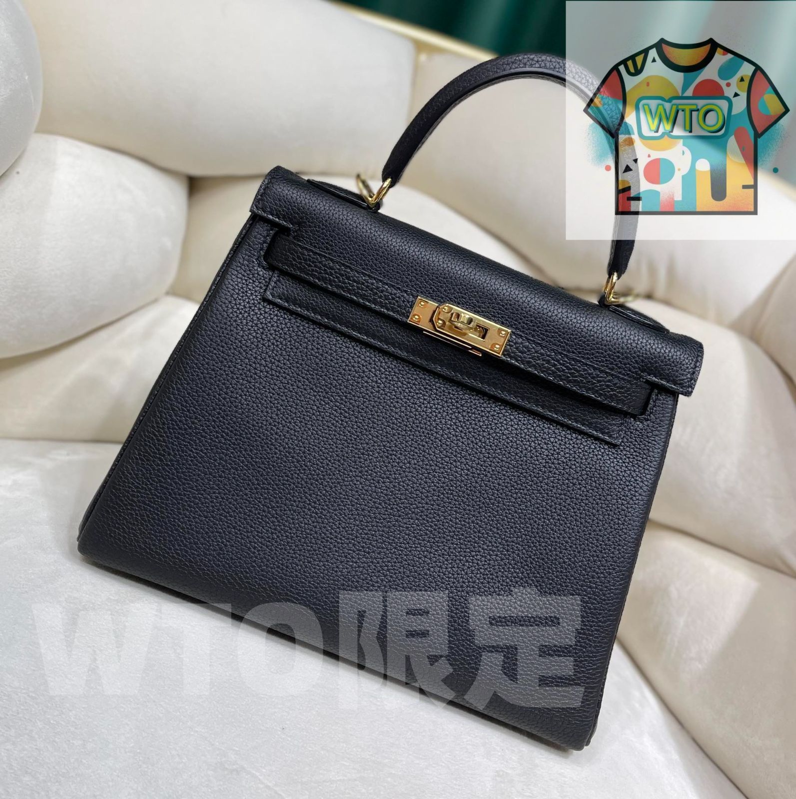 エルメス kelly 黒の女性用ハンドバッグ| |