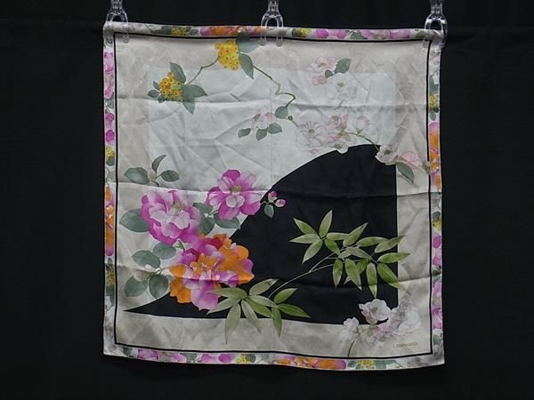 □極美品□ LEONARD レオナール シルク100% フラワー 花柄 スカーフ