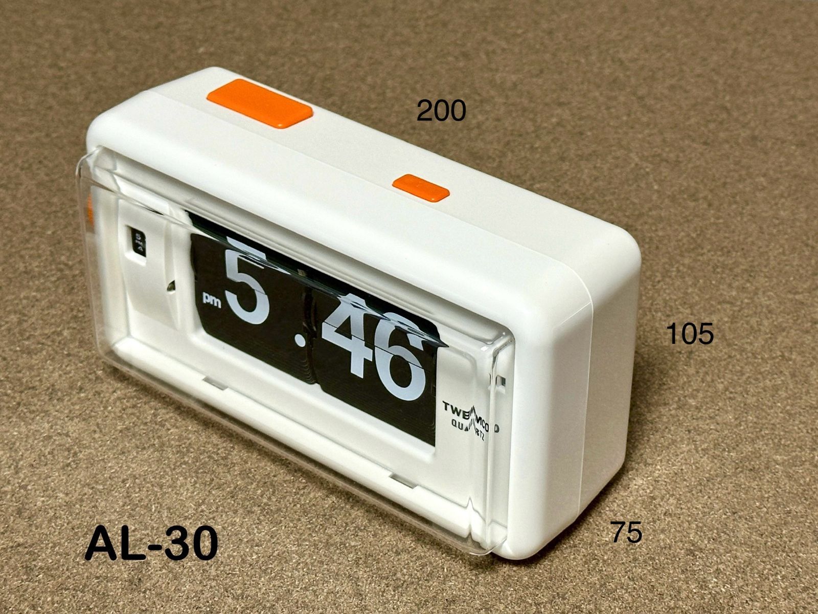 TWEMCO (トゥエンコ) AL-30 ベージュ アラーム付き置き時計 パタパタ