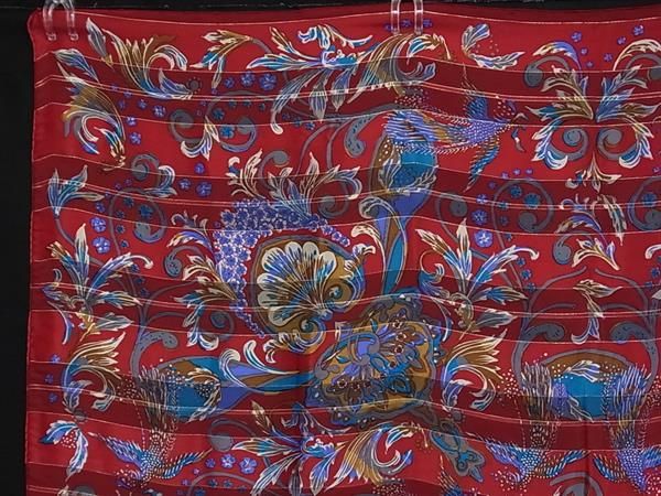 □極美品□ LANVIN ランバン シルク100% 総柄 大判 スカーフ ストール