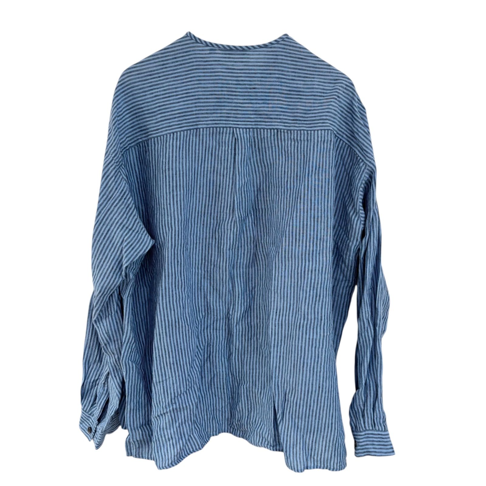 パドカレ pas de calais レースブラウス 半袖 綿100％ ブルー 定価2.9