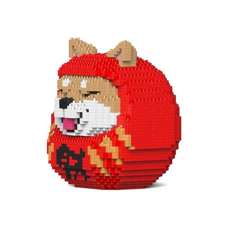 リアルな動物オブジェを作れる ブロックおもちゃ 柴犬だるま 18 1 15 6 高さ20 4 cm ネジで固定する丈夫なブロック 大人向け 立体パズル 崩れない インテリア小物 JEKCA エンヴェールヘルック