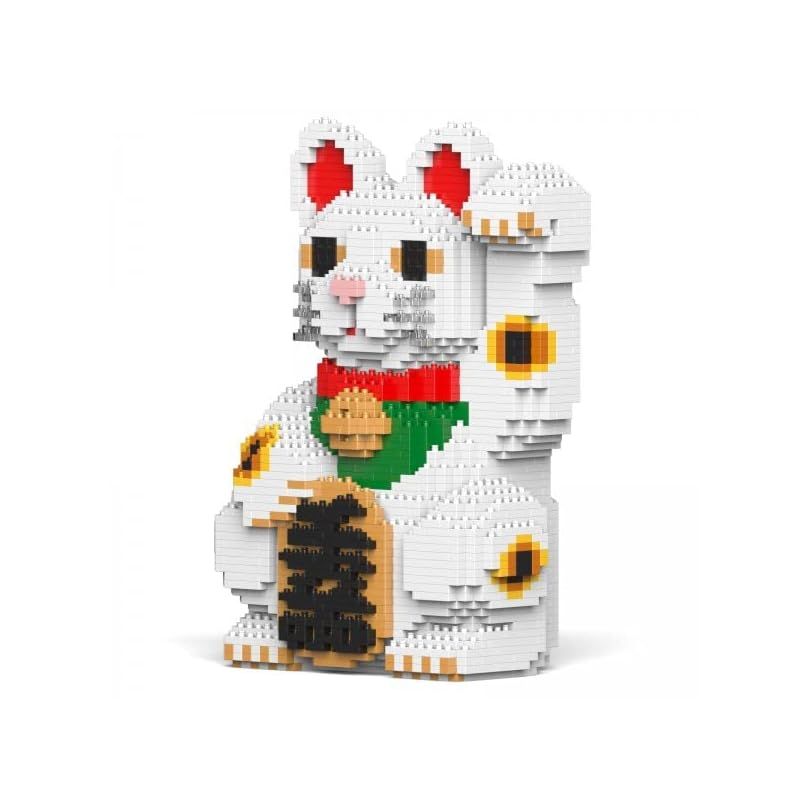 リアルな動物オブジェを作れる ブロックおもちゃ そっくり 招き猫 20 6 15 高さ28 3 cm ネジで固定する丈夫なブロック 大人向け 立体パズル 崩れない インテリア小物 JEKCA エンヴェールヘルック