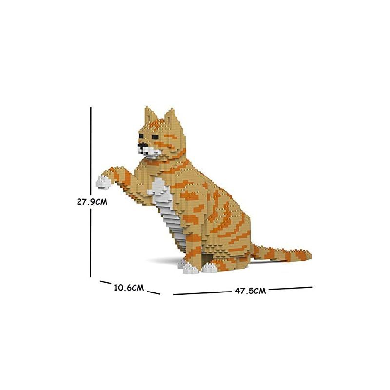 リアルな動物オブジェを作れる ブロックおもちゃ ちょうだいする 茶トラ猫さん 47 5 10 6 高さ27 9 cm ネジで固定する丈夫なブロック 大人向け 立体パズル 崩れない インテリア小物 JEKCA エンヴェールヘルック