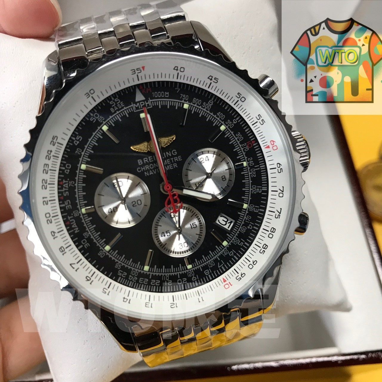 ブライトリング ナビタイマーメンズ腕時計 SS AT 文字盤黒 WTO店名をご ください