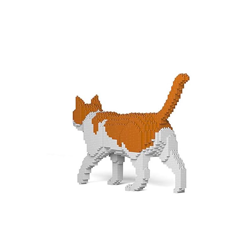  リアルな動物オブジェを作れる ブロックおもちゃ お散歩している 茶ハチワレ猫さん 41 3 8 1 高さ28 cm ネジで固定する丈夫なブロック 大人向け 立体パズル 崩れない インテリア小物 JEKCA エンヴェールヘルック その他 ブロック玩具