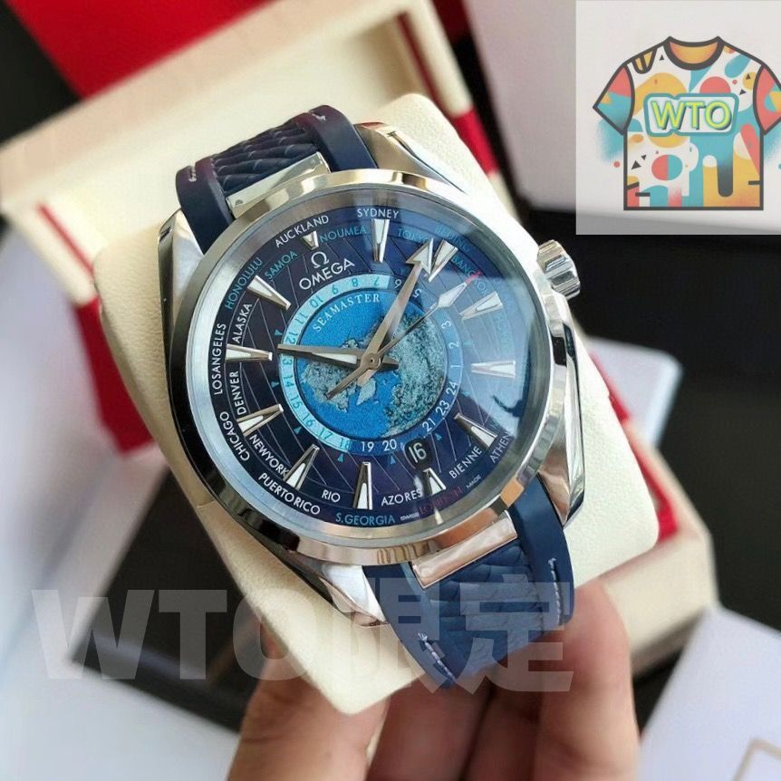 46今すぐ へようこそ! オメガ シーマスター アクアテラ GMT ワールドタイマー マスタークロノメーター ブルー49| | -WTO店名をご ください