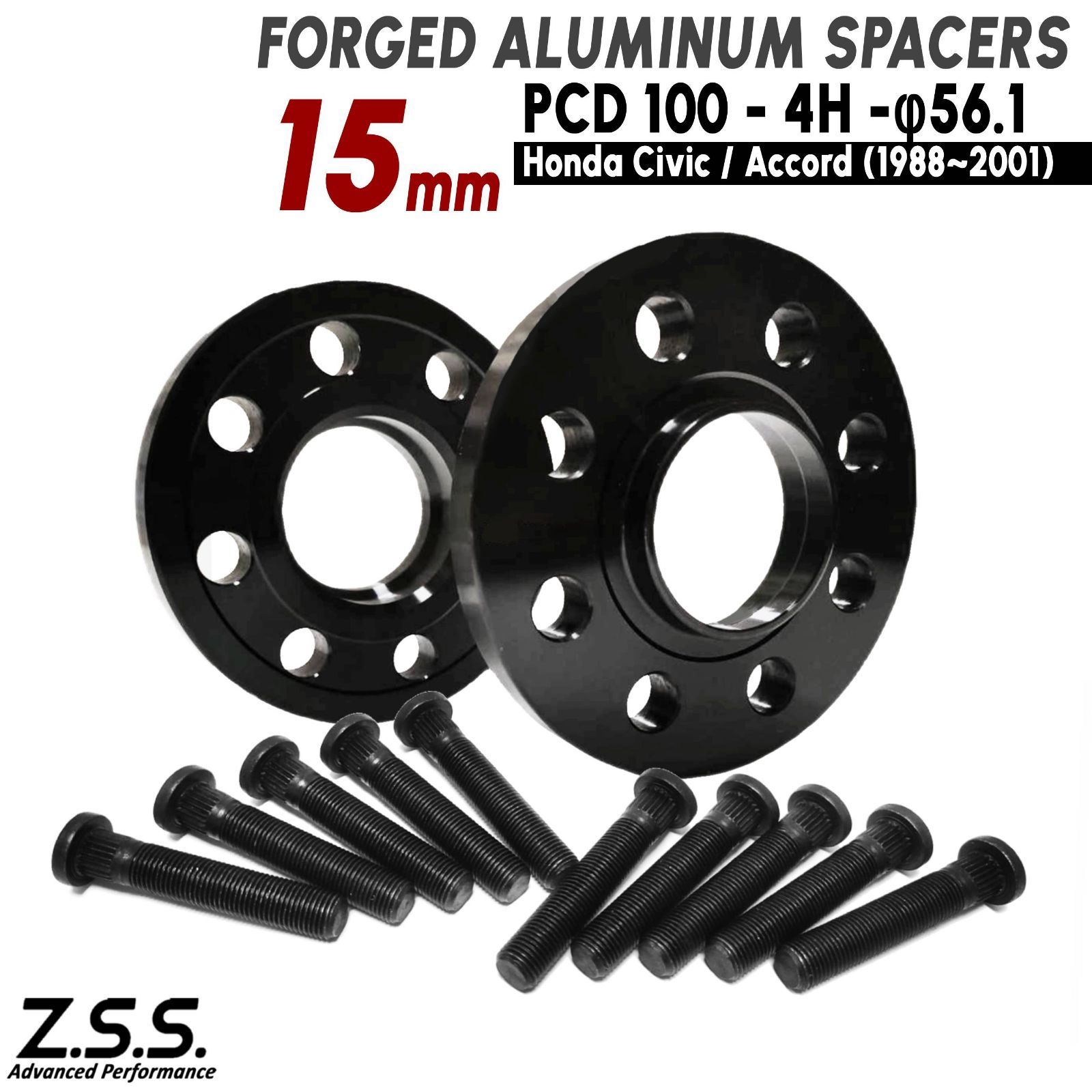 Z S AP 交換用ハブボルト付き ホンダ フィット Fit GD系 2001 2007 厚み 15 mm スペーサー PCD 100 4穴 ハブ径 56 1φ ZSS
