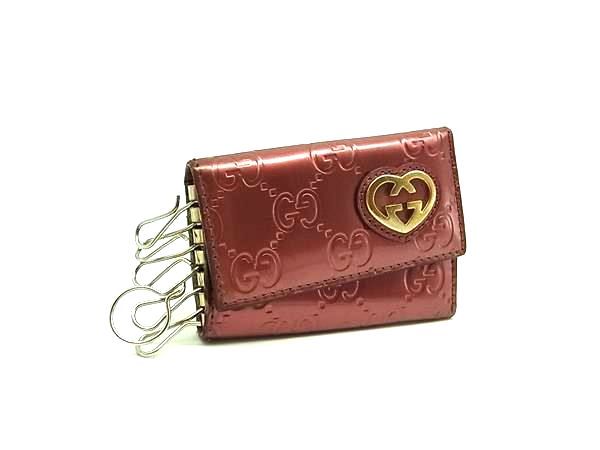 GUCCI グッチ GG柄 パテントレザー 6連 キーケース 鍵入れ レディース