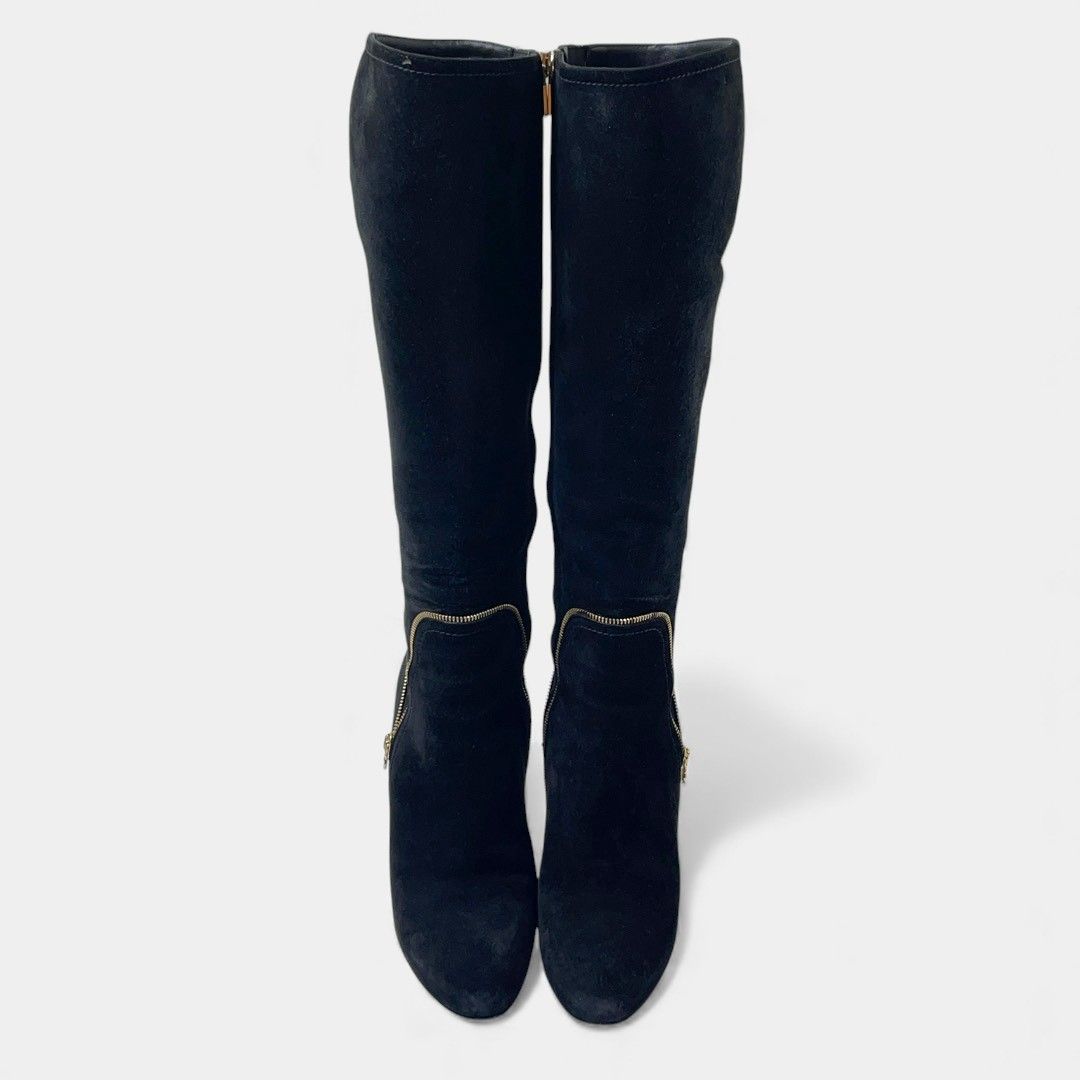 サルヴァトーレ フェラガモ ロングブーツ ガンチーニ ブラック スエード