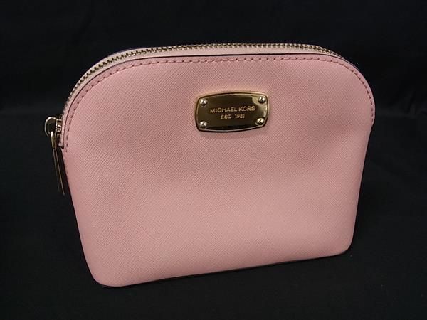 □美品□ MICHAEL KORS マイケルコース レザー メイクポーチ 化粧