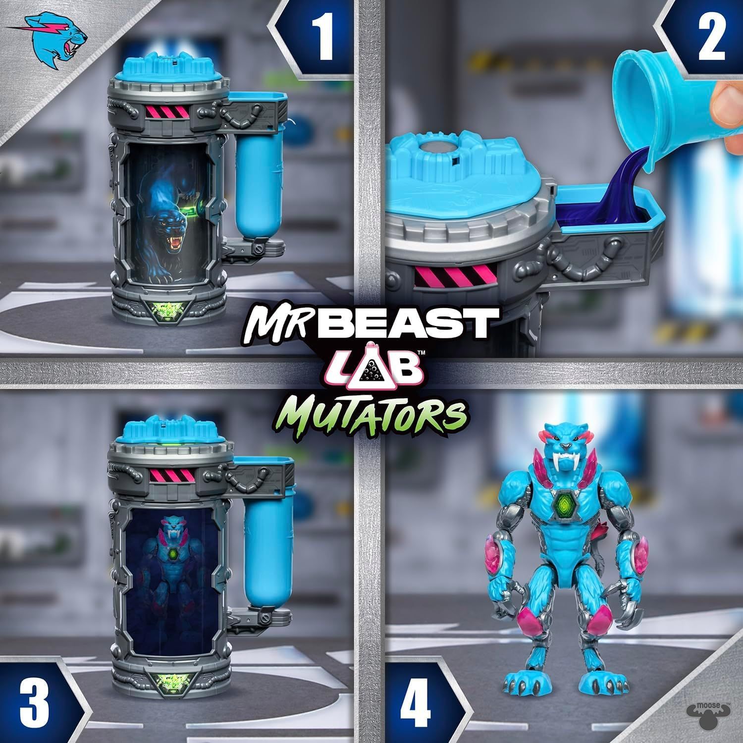  Mr Beast Lab Mutators 5 5インチ コレクターミューテーションチャンバー アイコニックパンサー ミステリーマイクロビーストスウォーム 付き ミステリーコレクターフィギュアギフトセット その他 おもちゃ