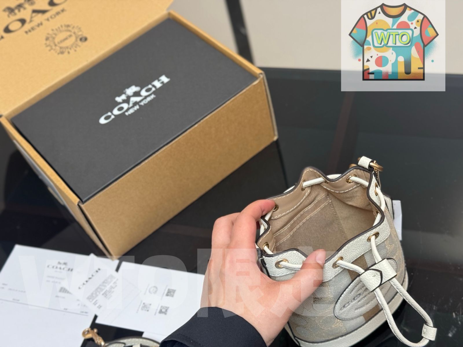 ミニバケツバッグ デニム