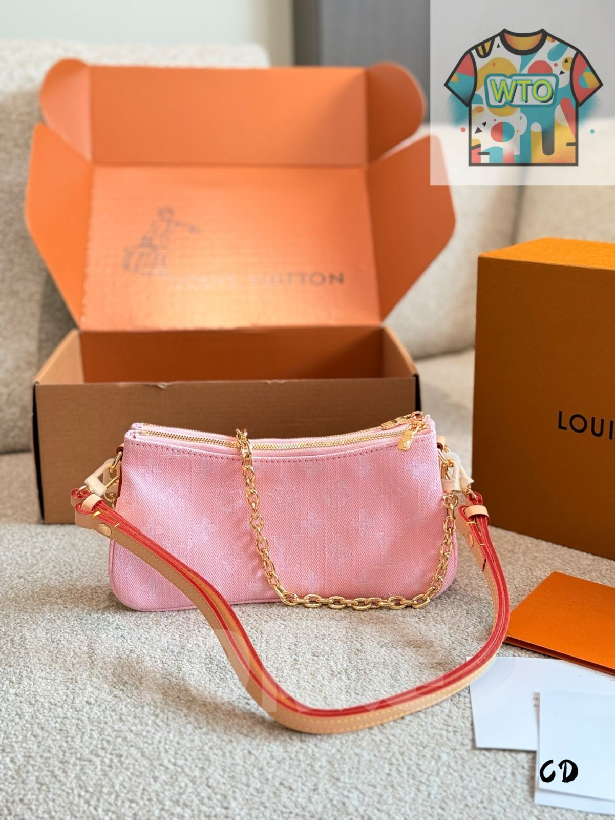 今日 Louis Vuitton Pink Denim Mahjong Bag ルイ ヴィトン ピンクデニム マージャン バッグ GINKGOPHARMACY_COM