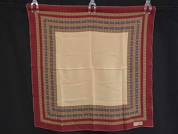 □極美品□ CELINE セリーヌ マカダム シルク 大判 スカーフ ストール
