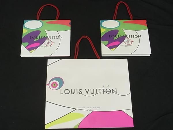 【美品】LOUIS VUITTON ルイヴィトン 紙袋 ショッパー　村上隆コラボ □極美品～□ LOUIS VUITTON ルイヴィトン 村上隆 コラボ ショッパー