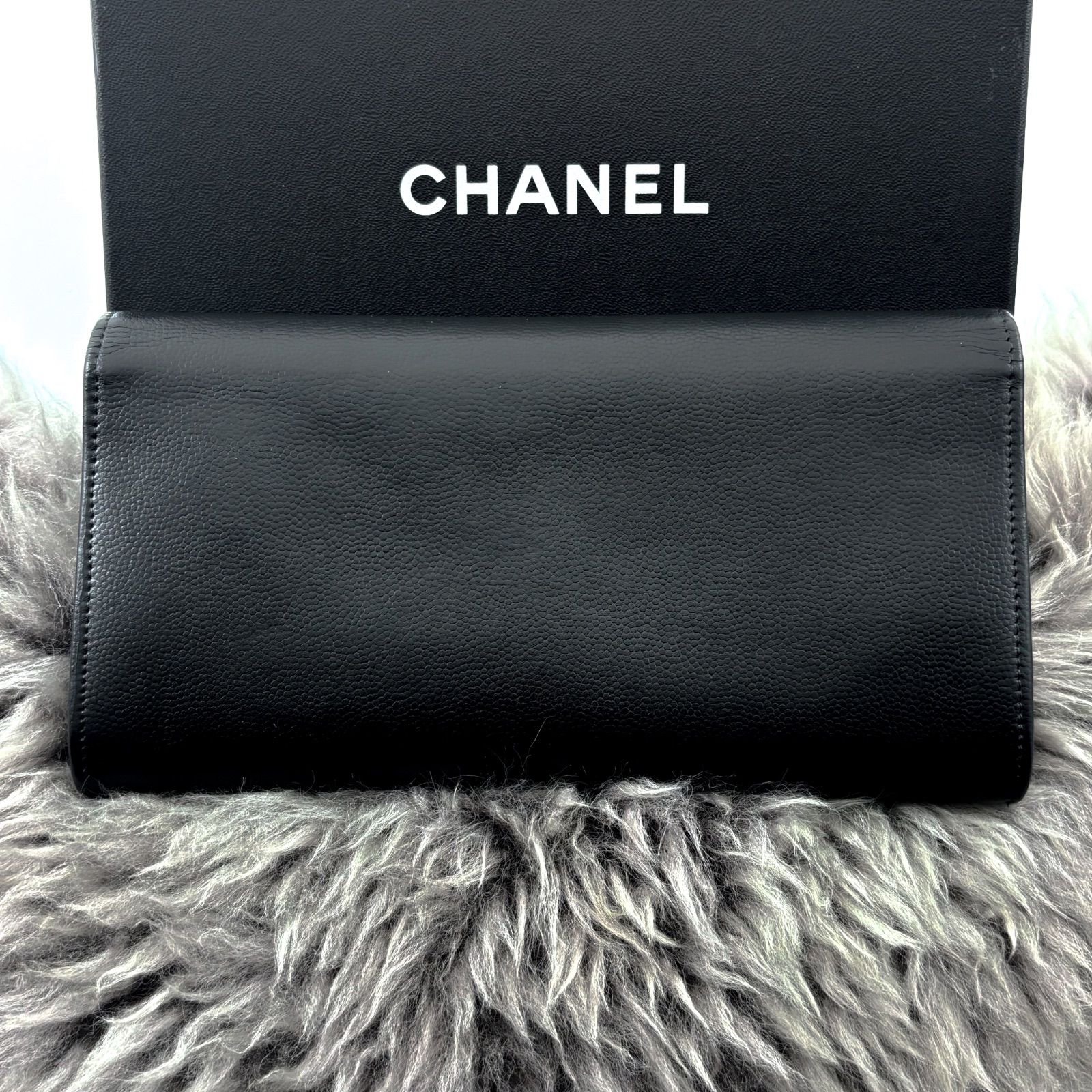 極美品✨】シャネル 長財布 ココステッチ キャビア フラップ - メルカリ