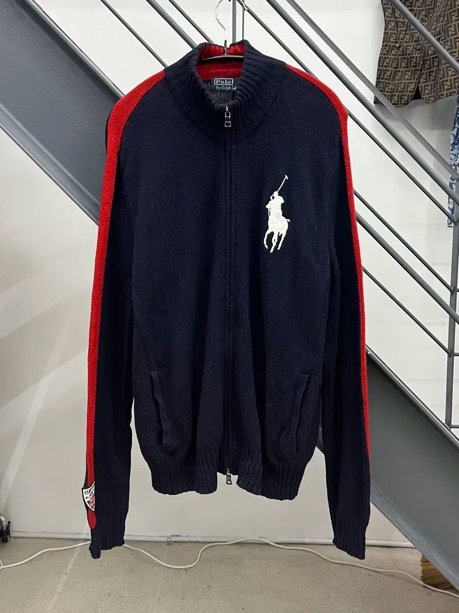ポロ ラルフ ローレン ラムウール ブリテン ビックポニー ニット ジップアップ