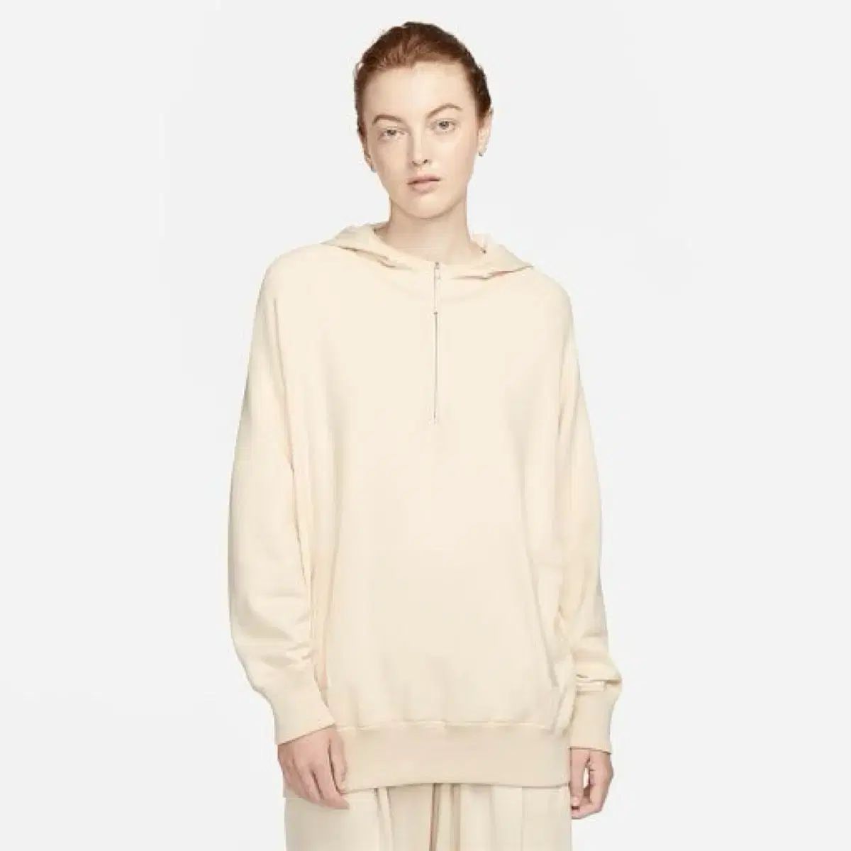 ナイキ ハーフジップアップ フードTシャツ アイボリー