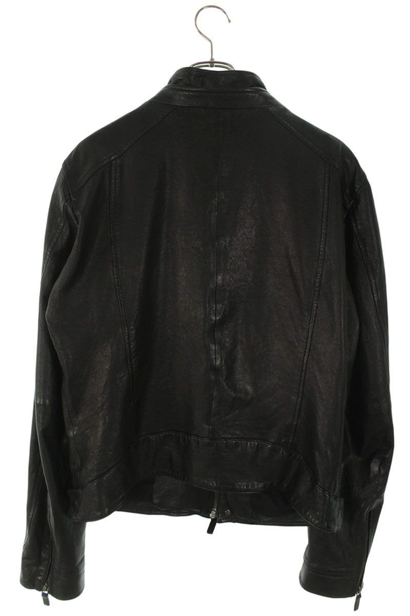 エンポリオアルマーニ シングルライダースレザージャケット メンズ 50