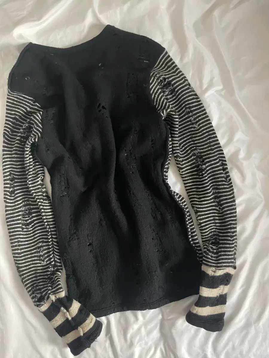  ヴィンテージ mihara yasuhiro ダメージ ストライプ カーディガン ニット 長袖 カーディガン ボレロ アンサンブル