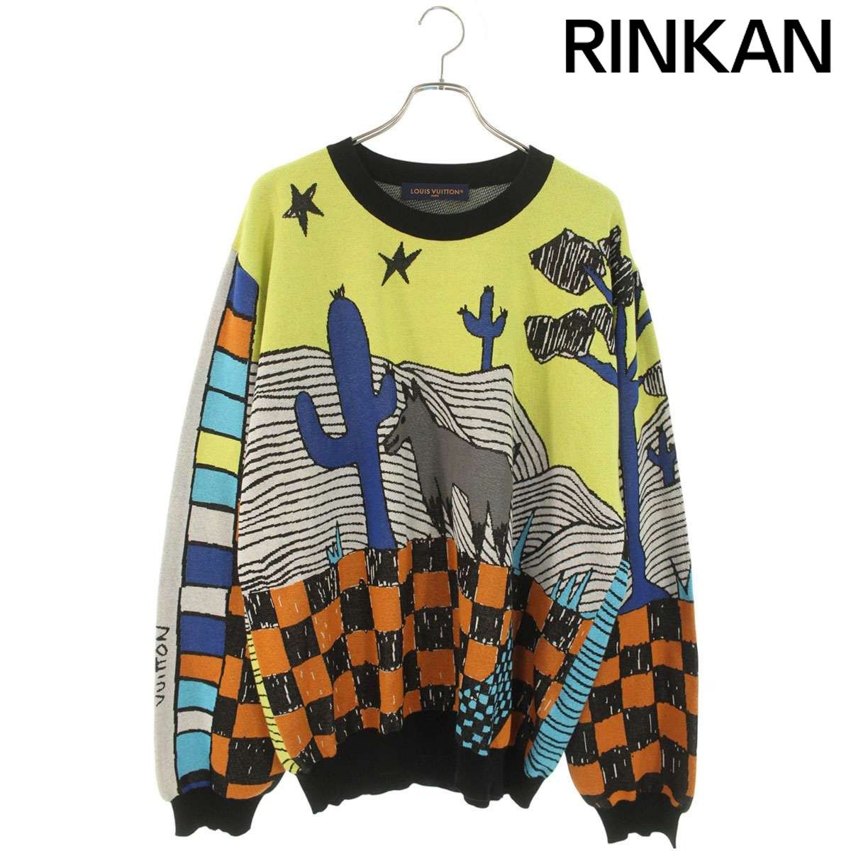 ルイヴィトン 23AW RM232M ZLW HPN13W アニマル総柄ジャガードニット