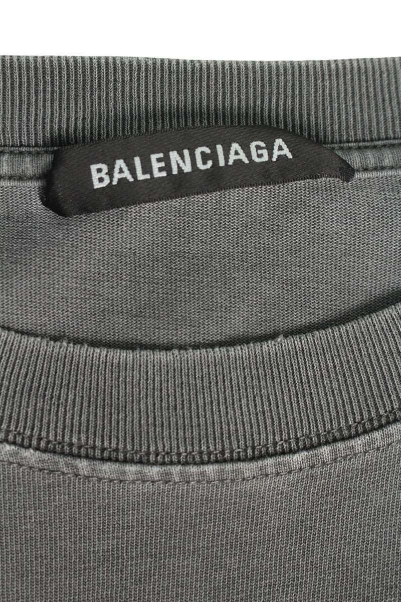 バレンシアガ 18AW 535717 TAV04 europaプリントヴィンテージ加工T