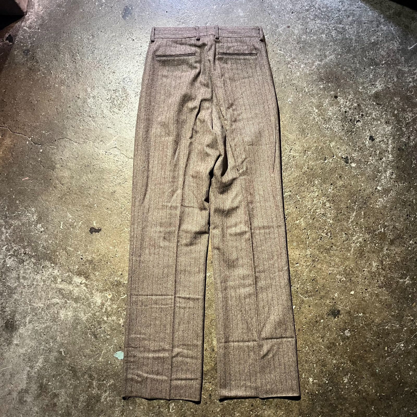 NEAT WOOL HARRINGBONE WIDE 46 ブラウン ニート ウール ヘリンボーン 