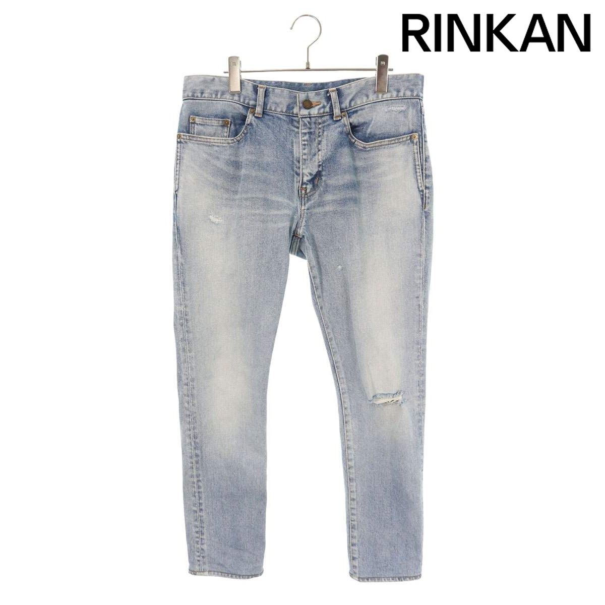 サンローランパリ 527389 YJ507 クラッシュ加工スキニーデニムパンツ メンズ 32