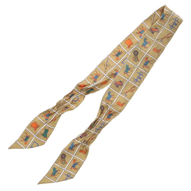 エルメス Couvertures et Tenues de Jour ツイリースカーフ メンズ