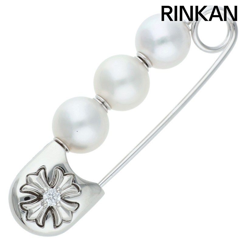 クロムハーツ ×ミキモト mikimoto CHプラスパールホワイトゴールドピン