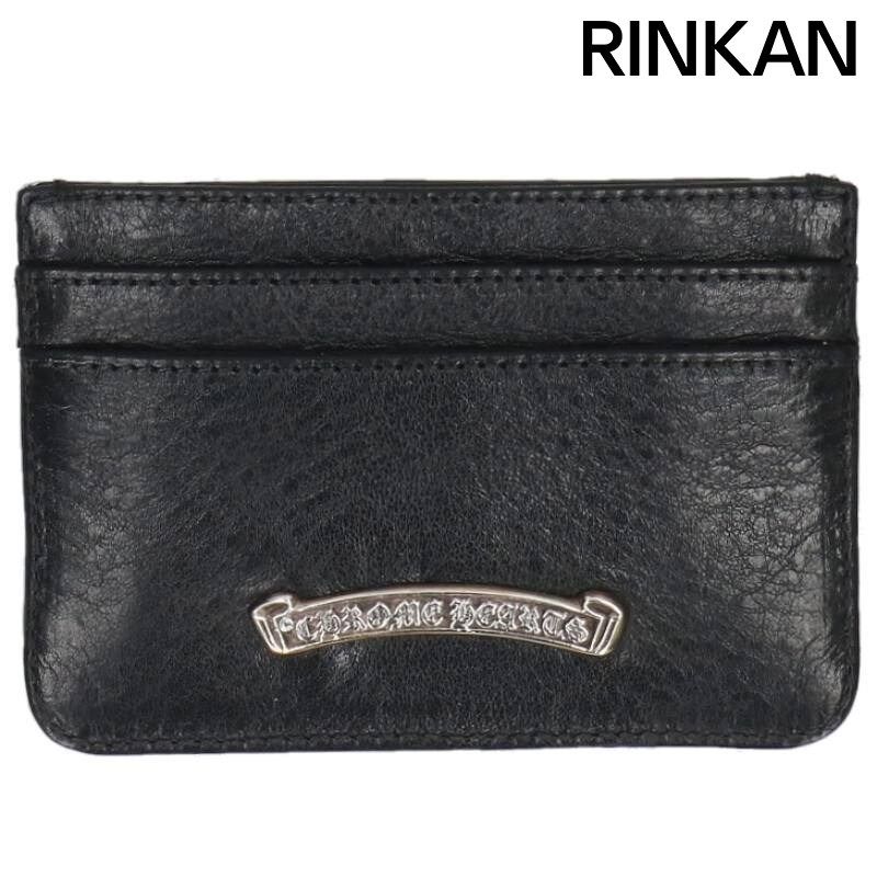 クロムハーツ DOUBLE SIDE ダブルサイド スクロールラベル付きレザーカードケース メンズ