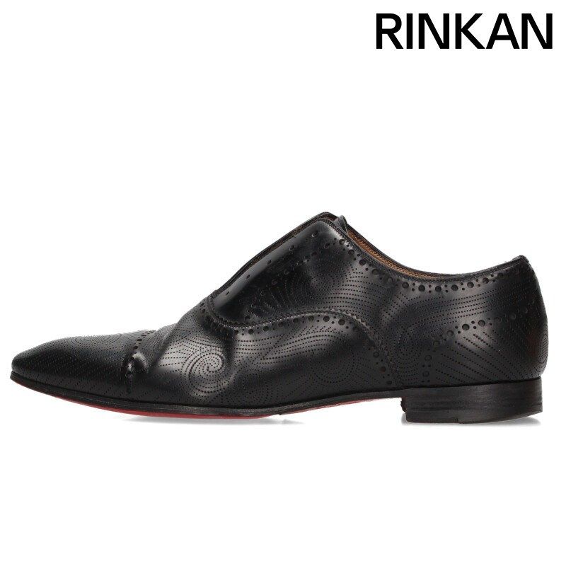 クリスチャンルブタン スクエアトゥパンチングレザードレスシューズ メンズ 41.5