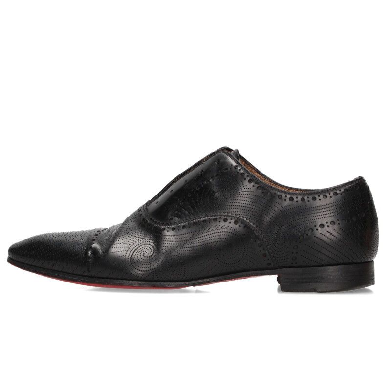 クリスチャンルブタン スクエアトゥパンチングレザードレスシューズ メンズ 41.5