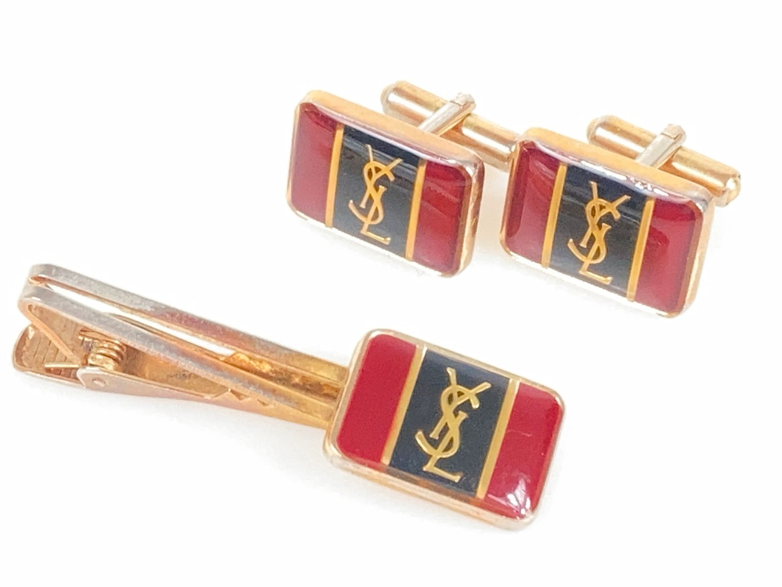 Yves Saint Laurent ネクタイピンとカフスセット イヴサンローランゴールド ネクタイピンとカフスセット