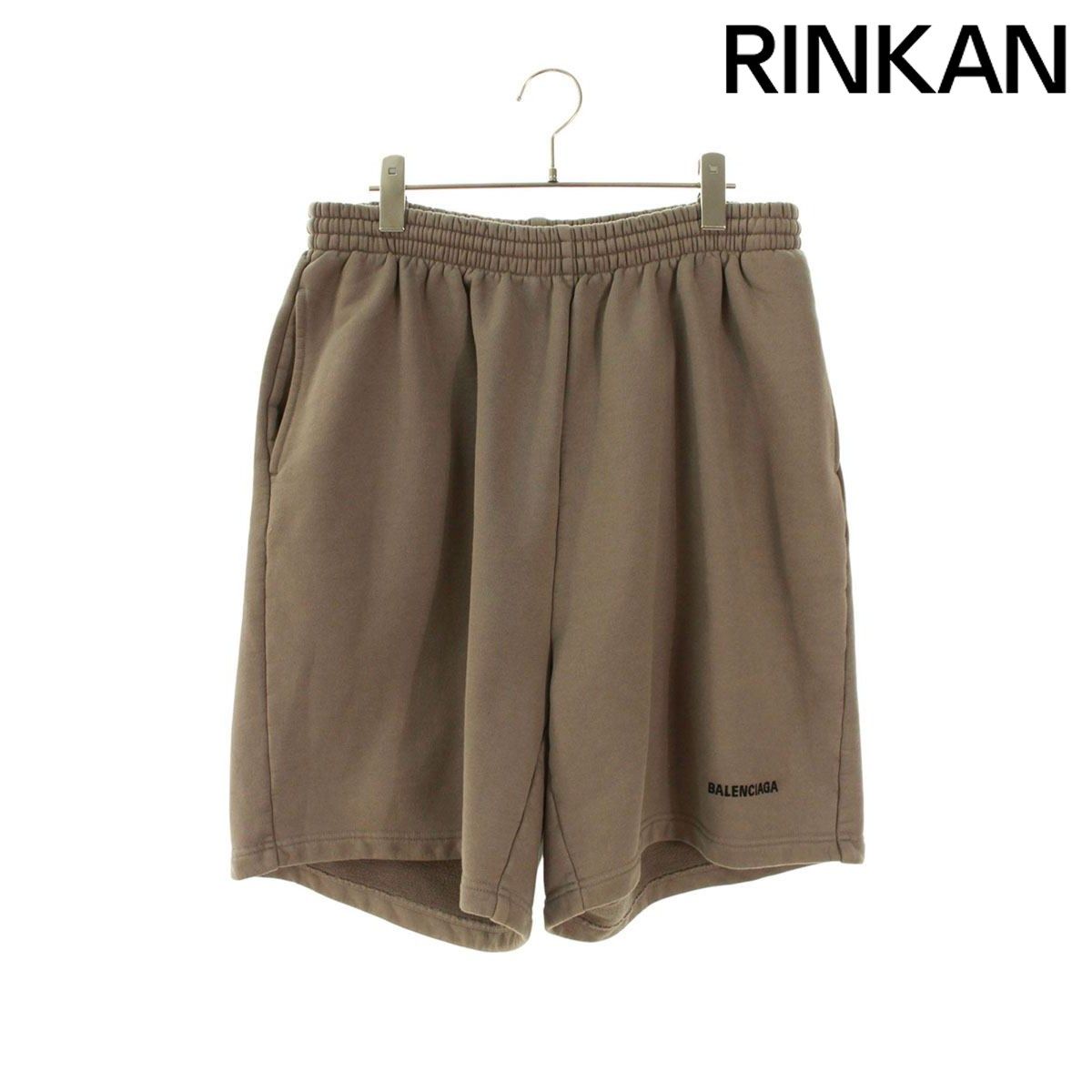 バレンシアガ 674591 TMVF5 ロゴ刺繍ワイドスウェットハーフパンツ メンズ XS