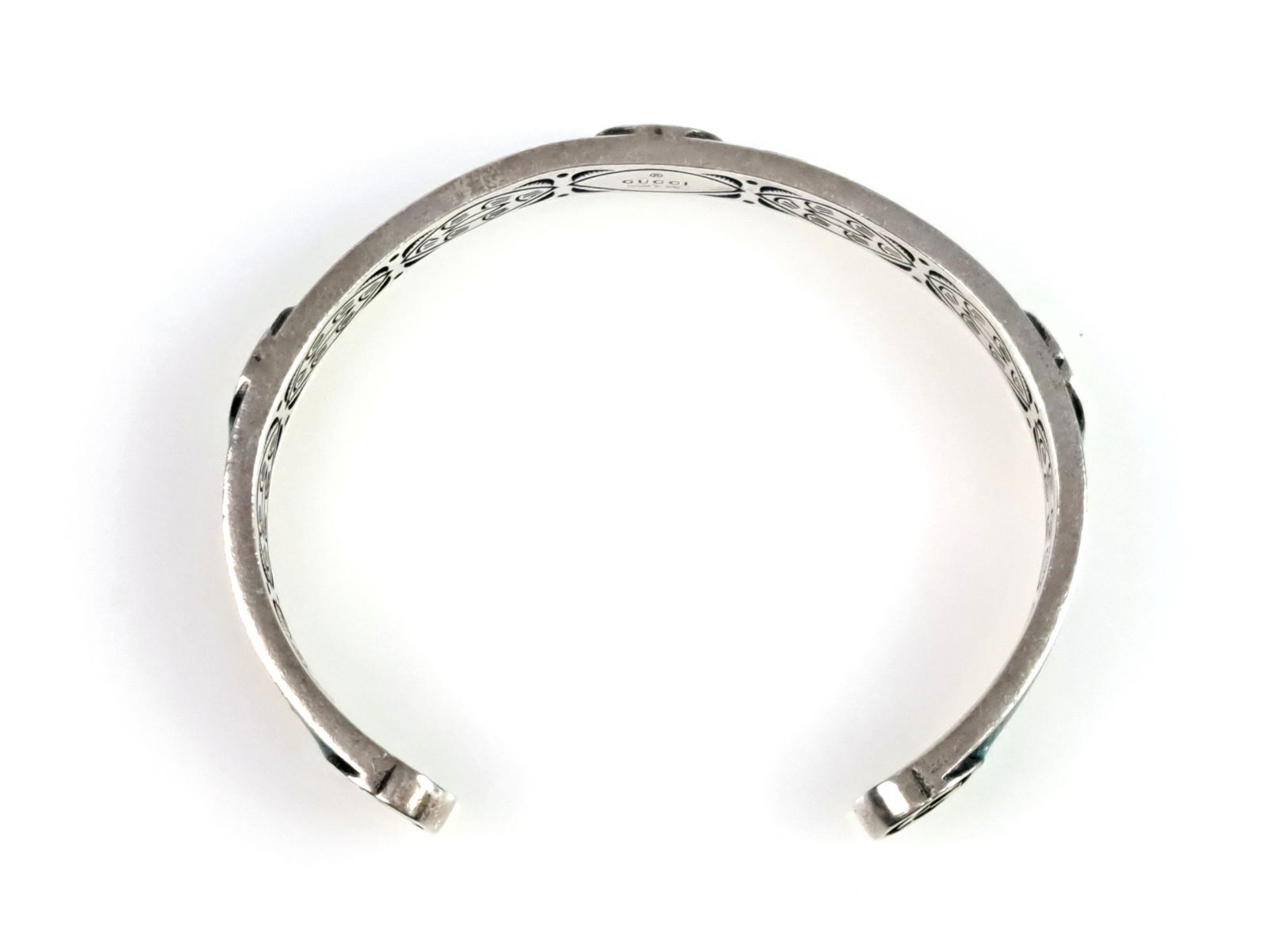  グッチ GUCCI インターロッキングG ターコイズ バングル ブレスレット 刻印 17 シルバー925 メンズ レディース バングル リストバンド アクセサリー