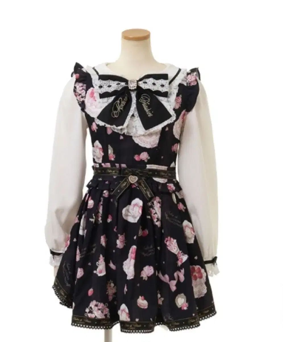 LIZ LISA リズリサ SALON DE FRAISE サロン ド フレーズ ONE PIECE ワンピース Long ロング SLEEVE 長袖 Black ブラック