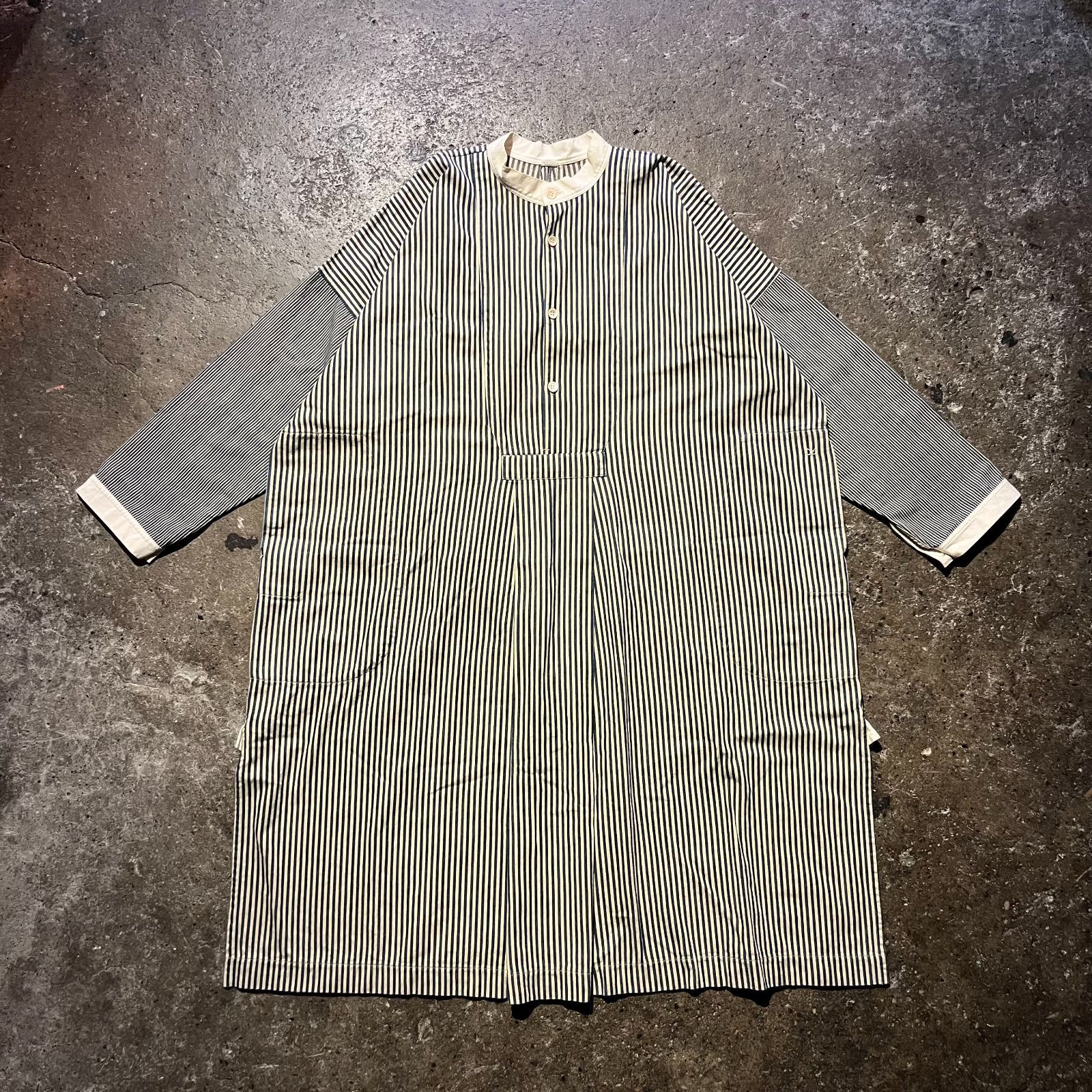 45 R オーガニックモンプチヒッコリーDRESS フォーティーファイブ アール コットン ストライプ ワンピース ドレス