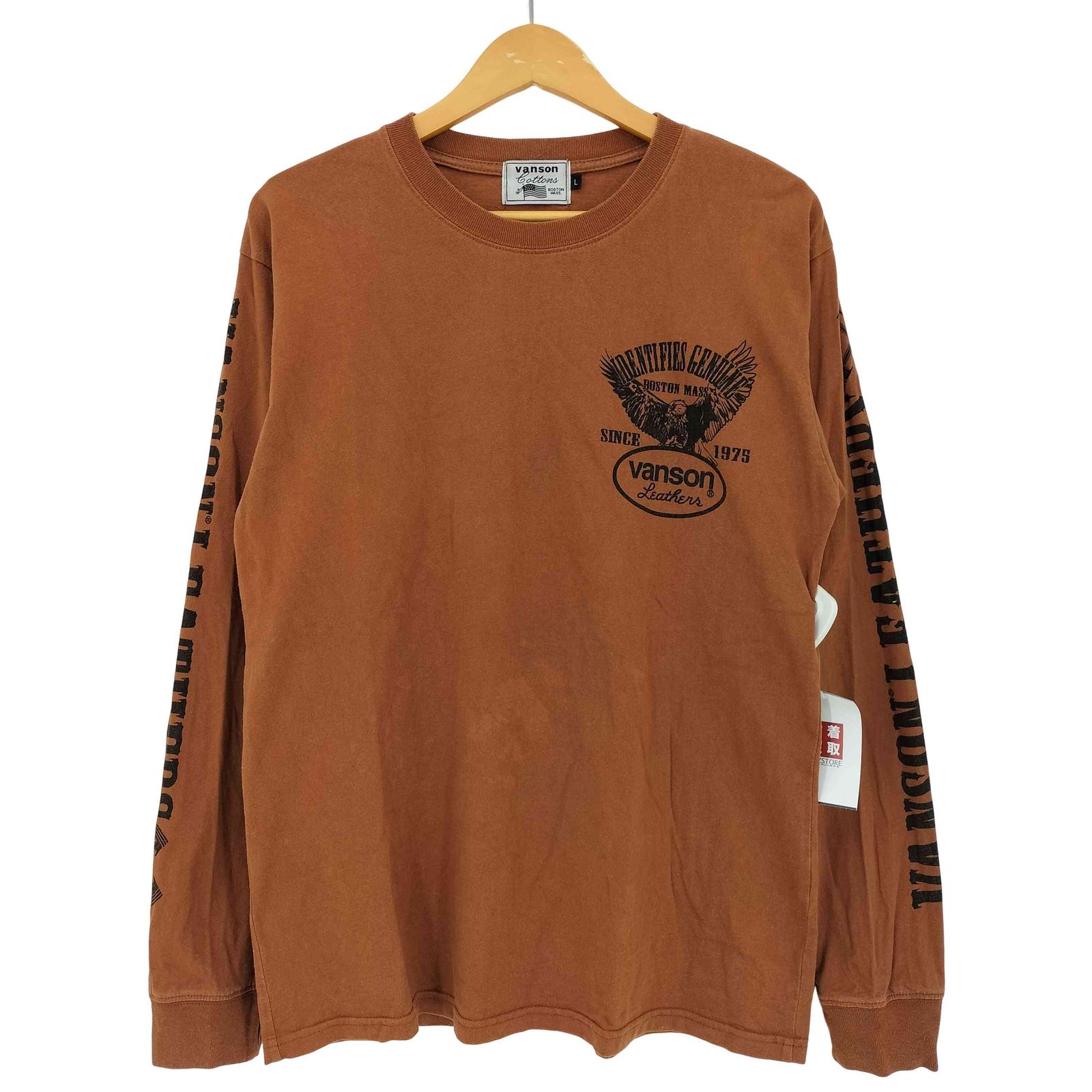 vanson ベンソンのロングスリーブ バンソン VANSON ロングスリーブTシャツ ロンT メンズ import：L