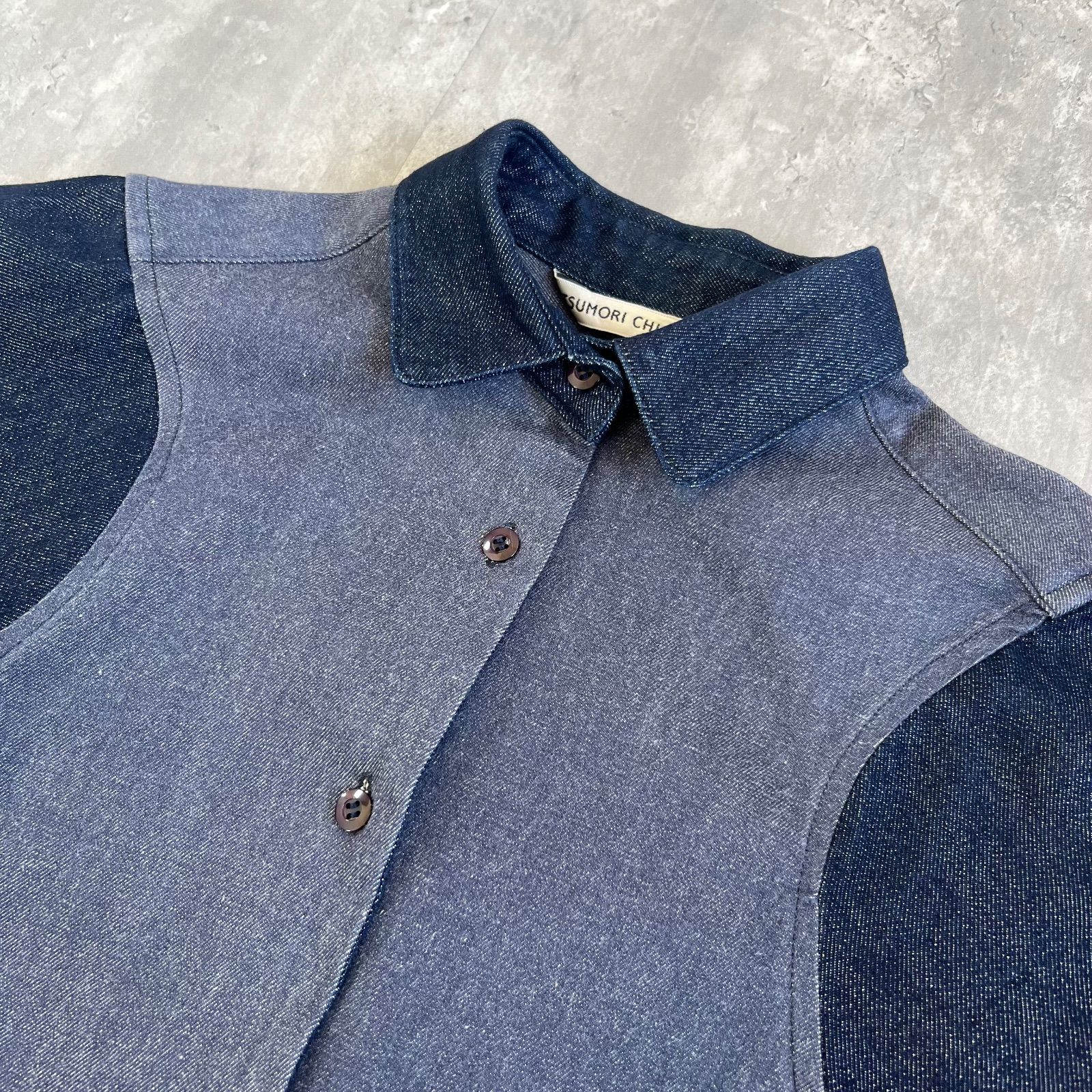  TSUMORI CHISATO ツモリチサト デニム切替 シャツワンピース 2013 SS SIZE 2 Mサイズ 半袖 カットソーワンピース