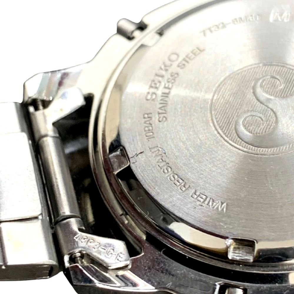  SEIKO セイコー 腕時計 アラームクロノ 7 T 32 6 M 30 クロノ ブラック クォーツ 稼働品 電池交換済 メンズ その他 時計