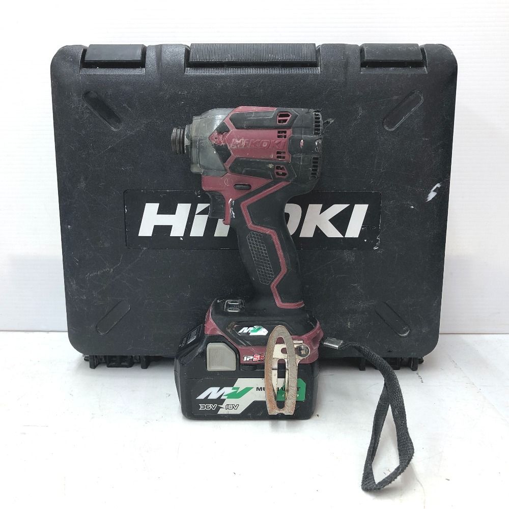 HiKOKI コードレスインパクトドライバ ケース 充電器 バッテリ2個セット やや軸ブレあり ケースの留め具一部ゆるめ WH36DC 2XPR