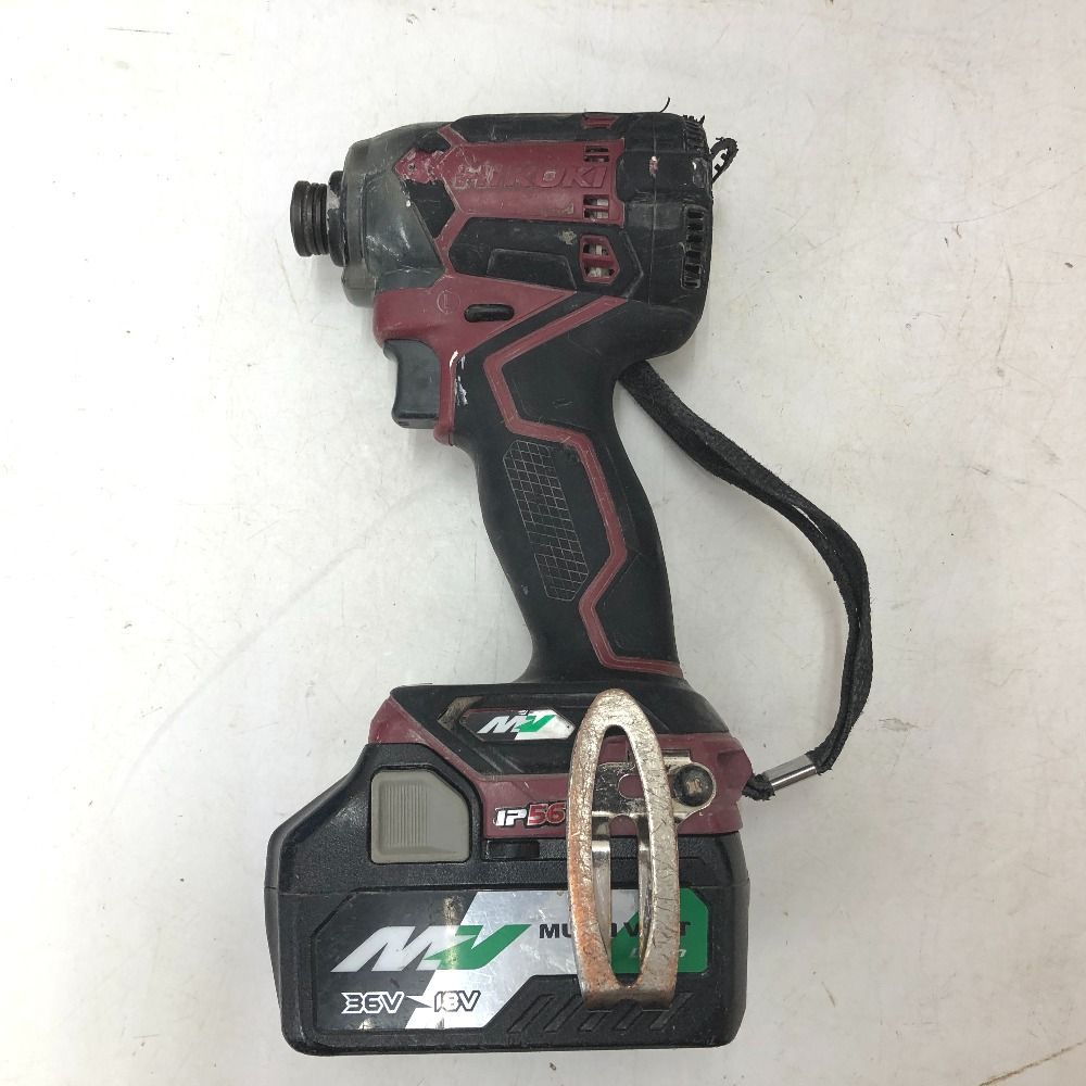 HiKOKI コードレスインパクトドライバ ケース 充電器 バッテリ2個セット やや軸ブレあり ケースの留め具一部ゆるめ WH36DC 2XPR